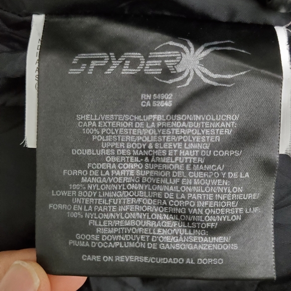 Spyder down winter/ski jacket large 12 US - Picture 12 of 15